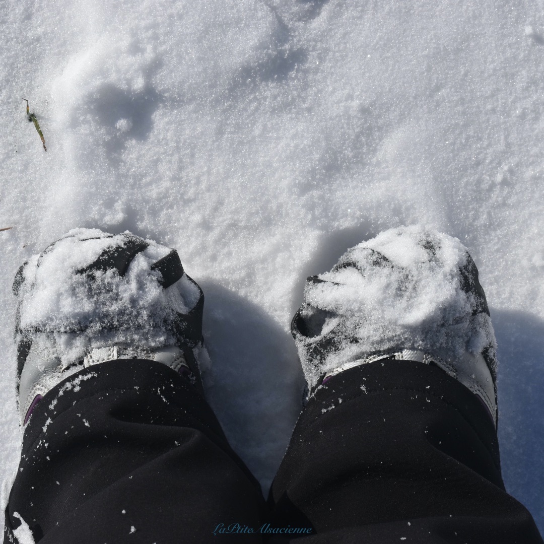 Chaussure de randonnée et crampons - Equipement de LaPtiteAlsacienne en hiver