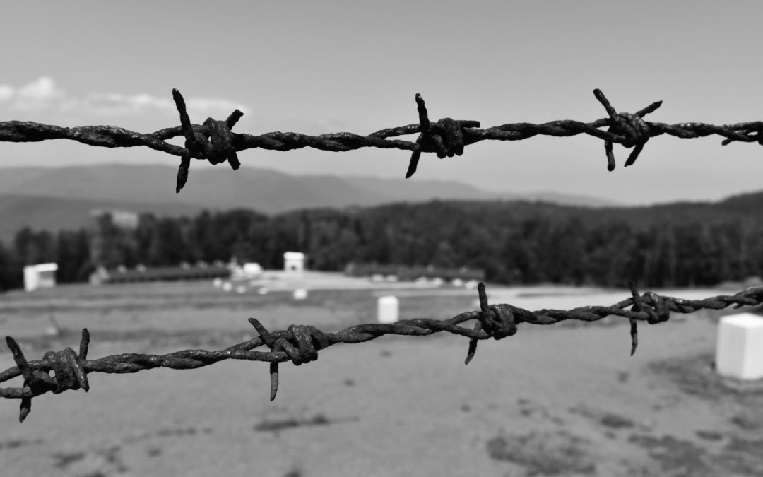 Vue générale au travers des fils barbelés du Camp de travail du Struthof à Natzwiller - Photo de Cendrine Miesch dite LaPtiteAlsacienne