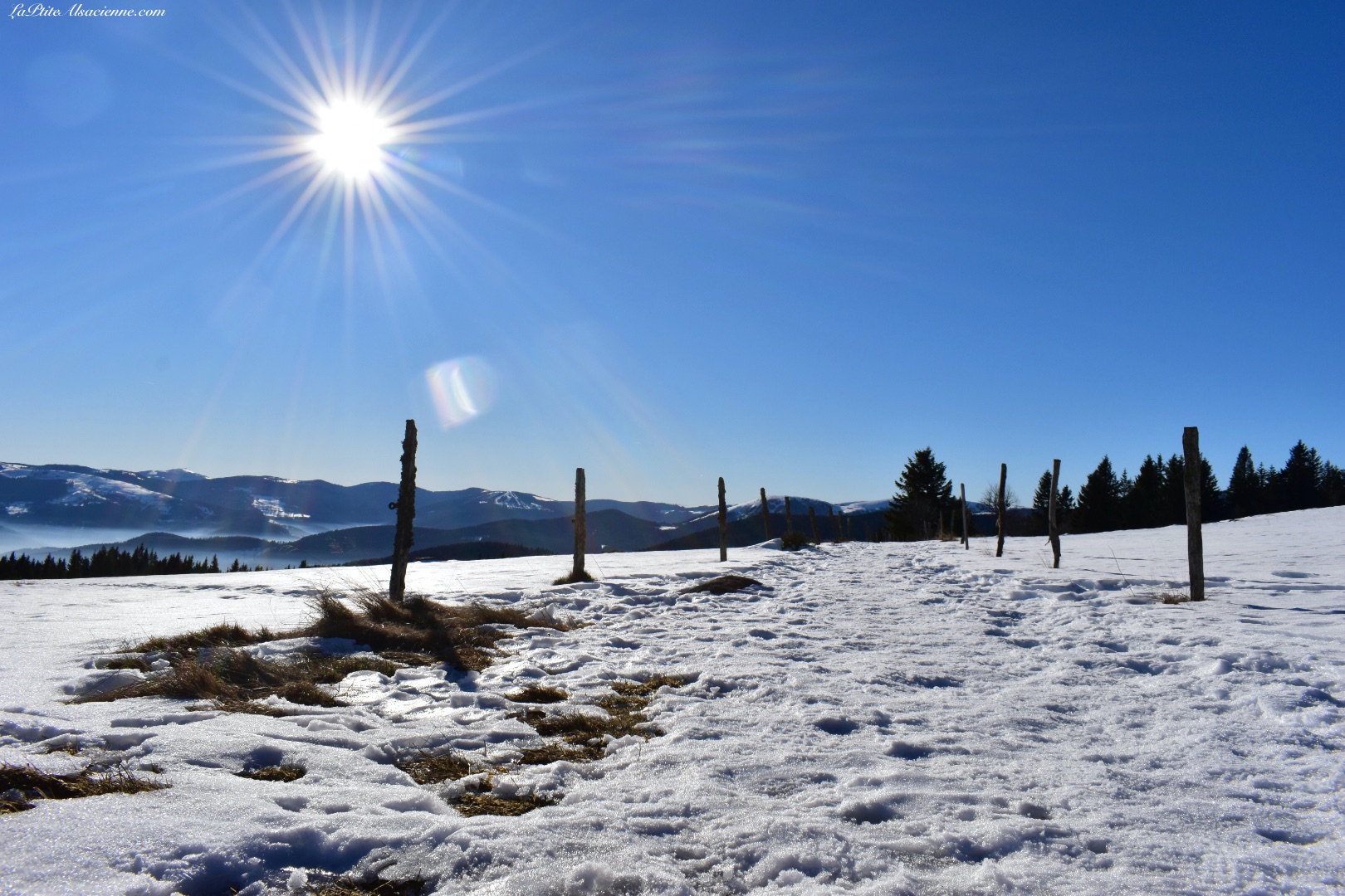 Kraywasen vue sur le Hohneck en direction du lac du forlet - Photo du 19/12/2021 par Cendrine Miesch