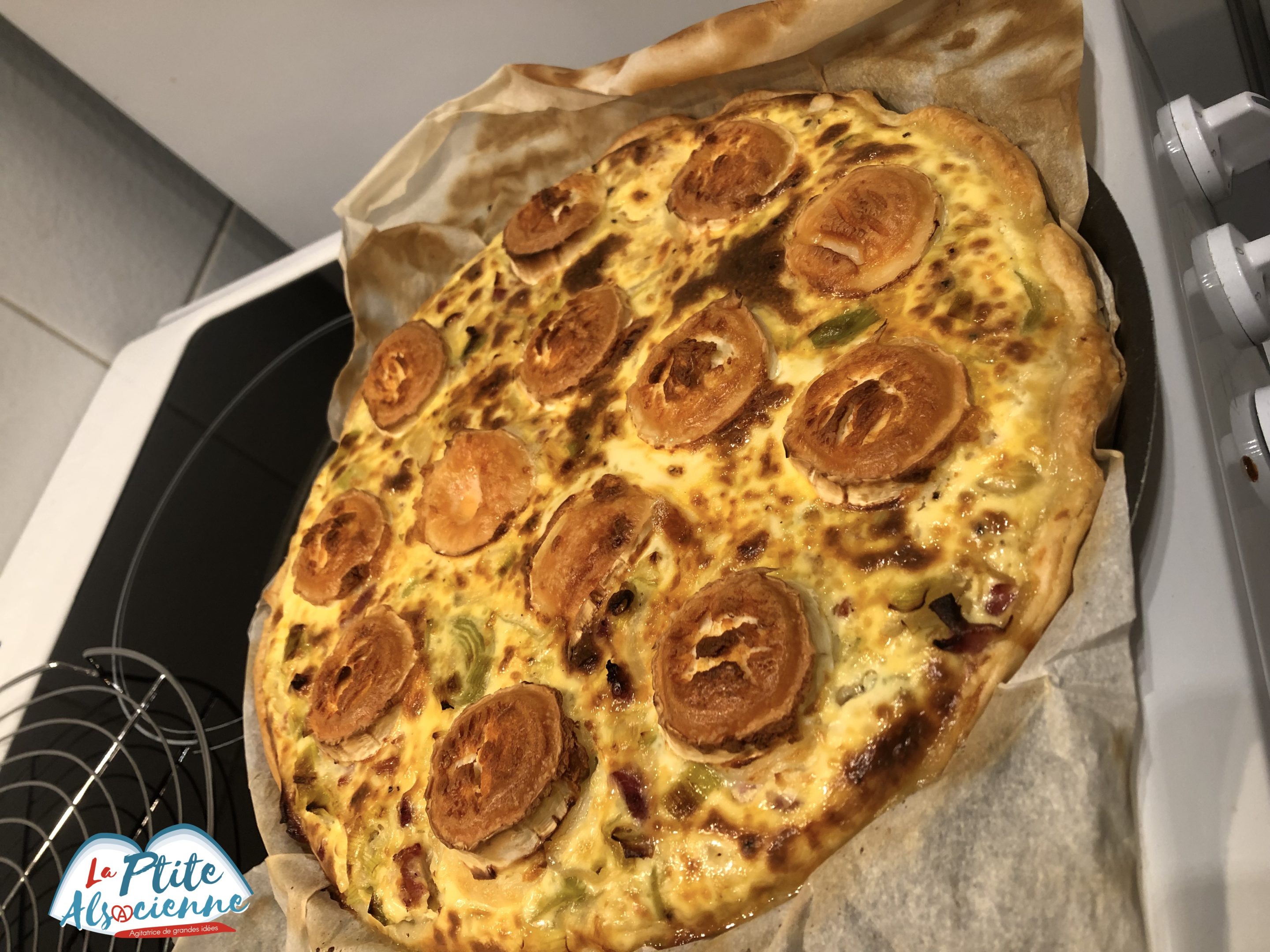 Recette de ma Quiche poireau oignon lardon chèvre par LaPtiteAlsacienne